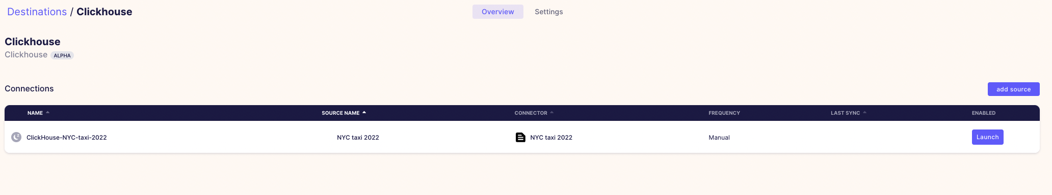 Airbyte에서 지금 동기화 실행