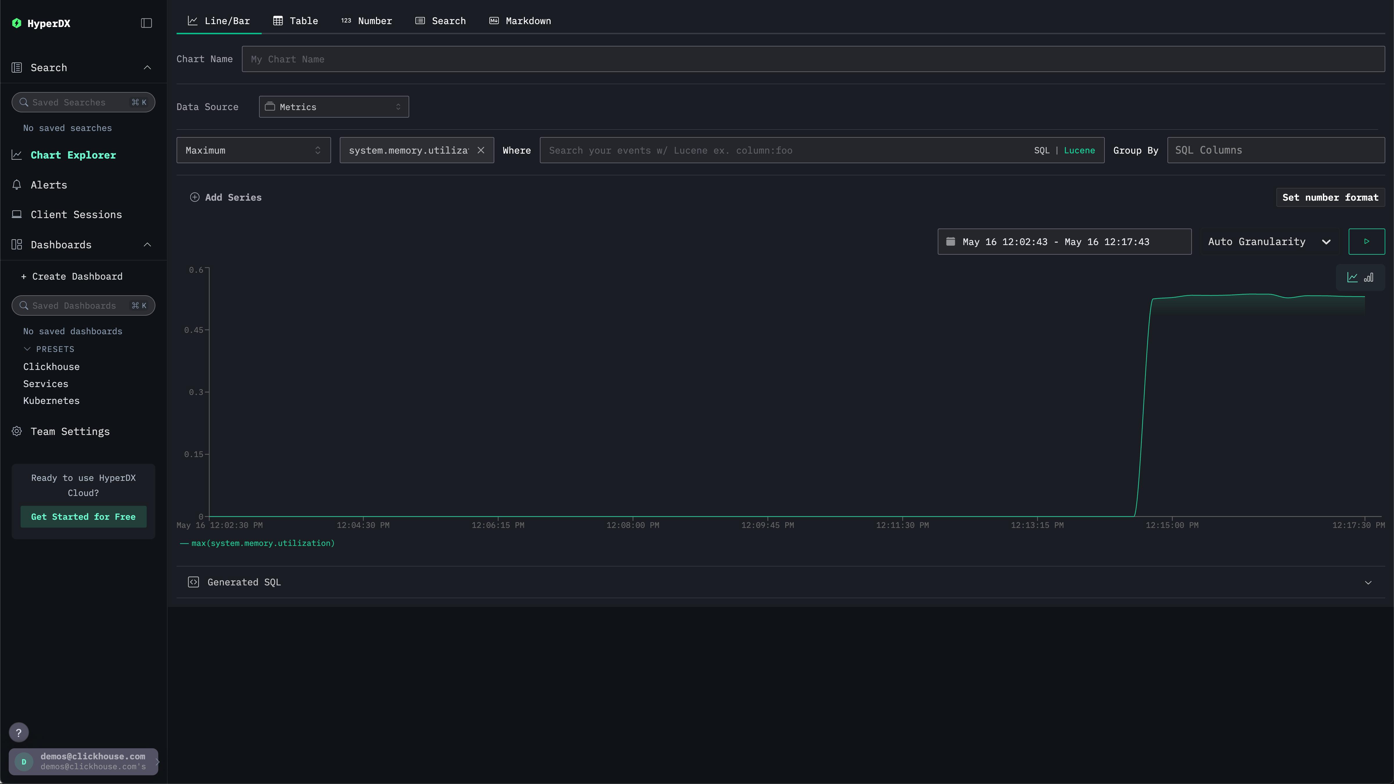 시간에 따른 메모리 사용량