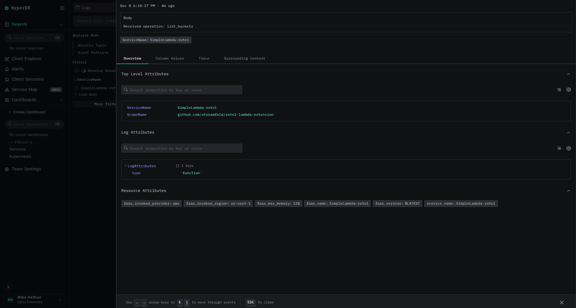 Lambda 로그 상세 정보