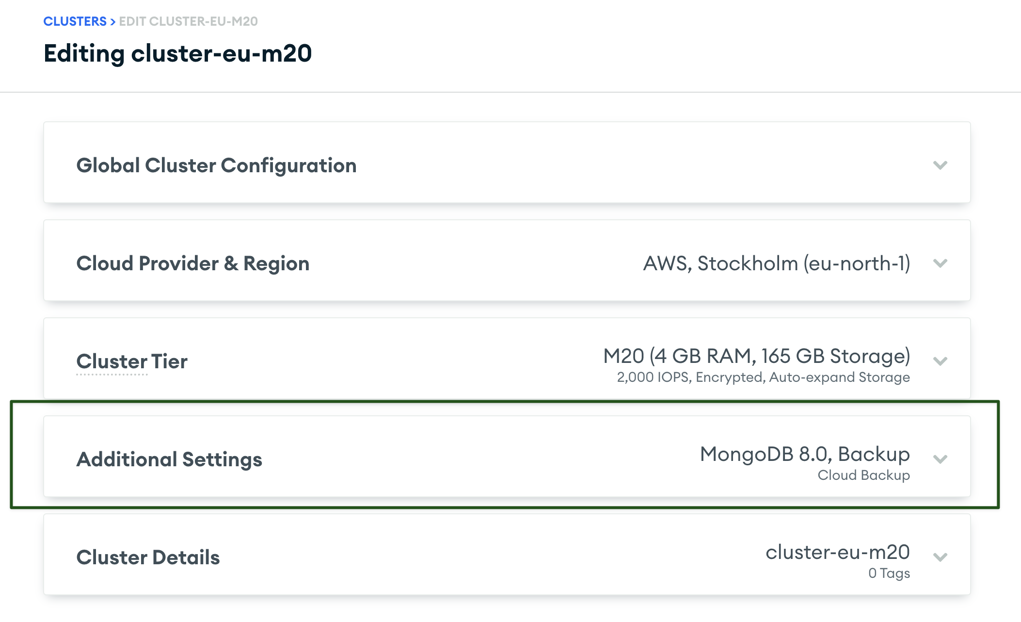 추가 설정 확장