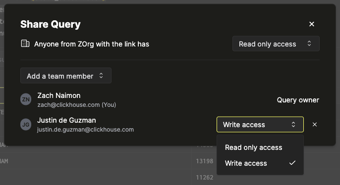 팀 구성원 접근 권한 편집